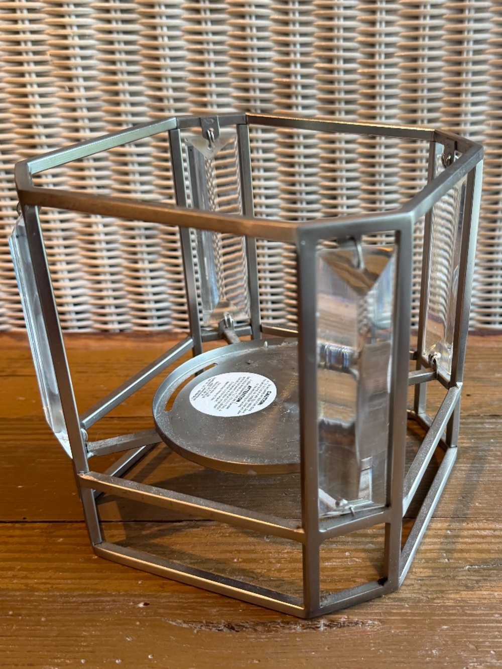 Bath & Body Works Crystal 3 Wick Silver Candle Holder
